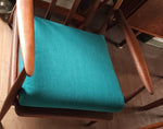 REFINISHED & REUPHOLSTERED in performance fabric Huber MCM Teak Sofa & Armchair 8
