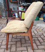 REFINISHED REUPHOLSTERED Danish Mid Century Modern Teak Framed Easy Chair 15