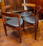 REFINISHED Danish MCM ROUNDETTE Teak Extension Table & 4 Chairs by Hans Olsen 18