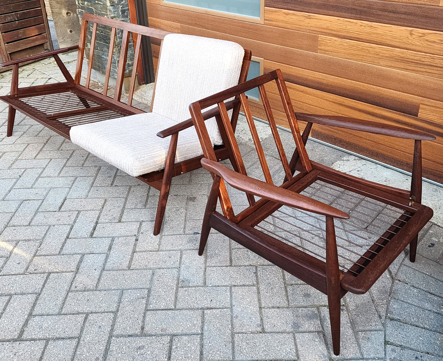 Choose Fabric! REFINISHED Danish Mid Century Modern Teak 3-Seater Sofa