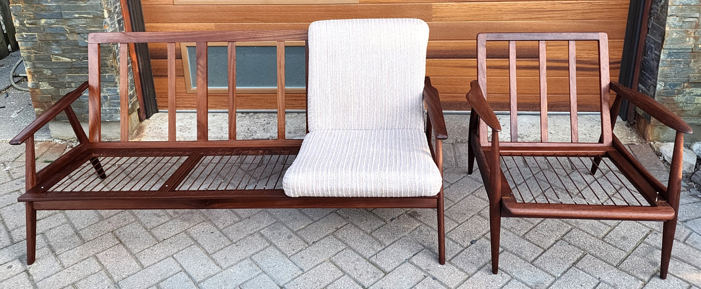 Choose Fabric! REFINISHED Danish Mid Century Modern Teak 3-Seater Sofa