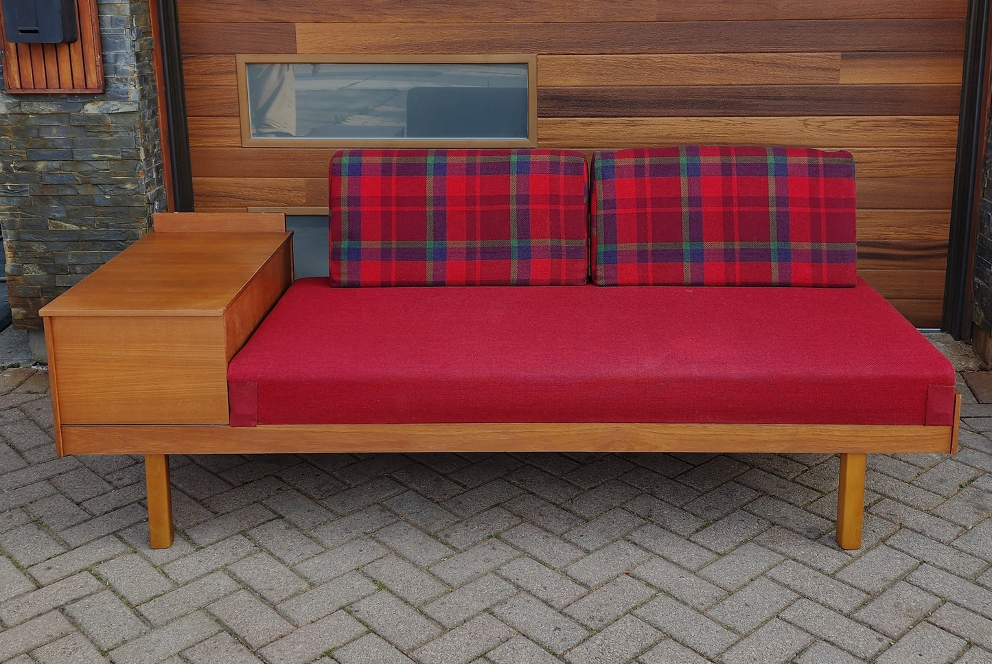 REFINISHED Mid Century Modern Teak Sofa - Bed by Hove Mobler
