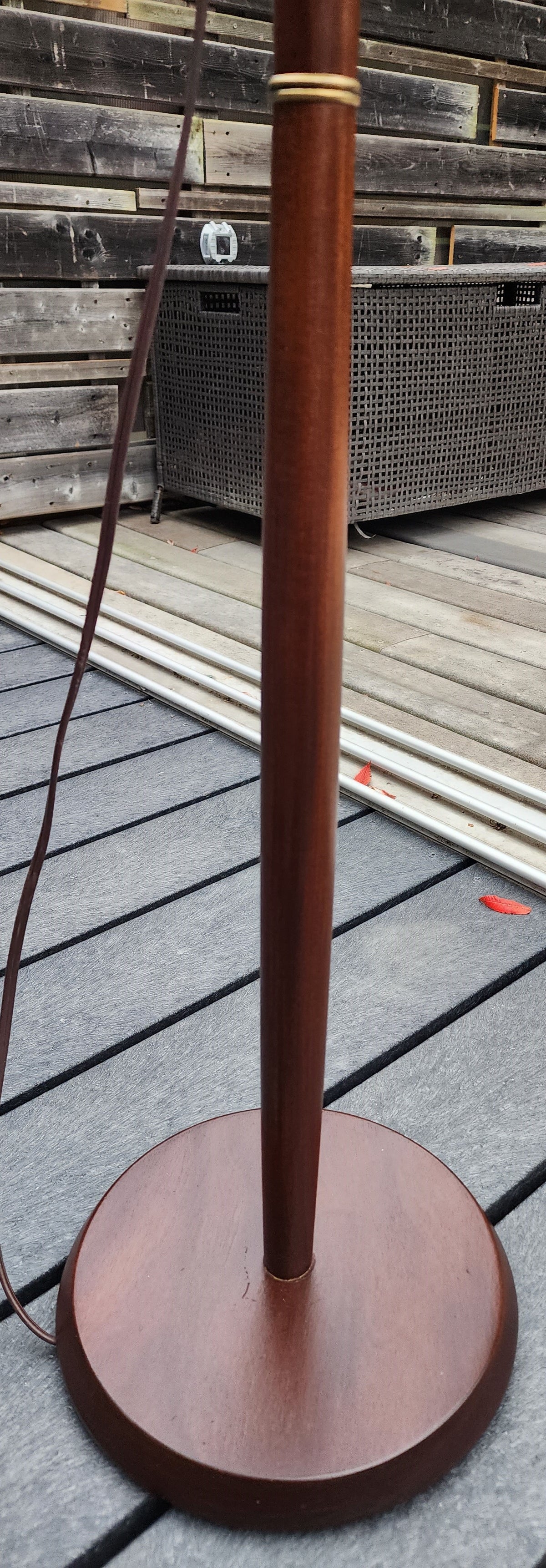 Mid Century Modern Solid Teak Floor Lamp, H 58