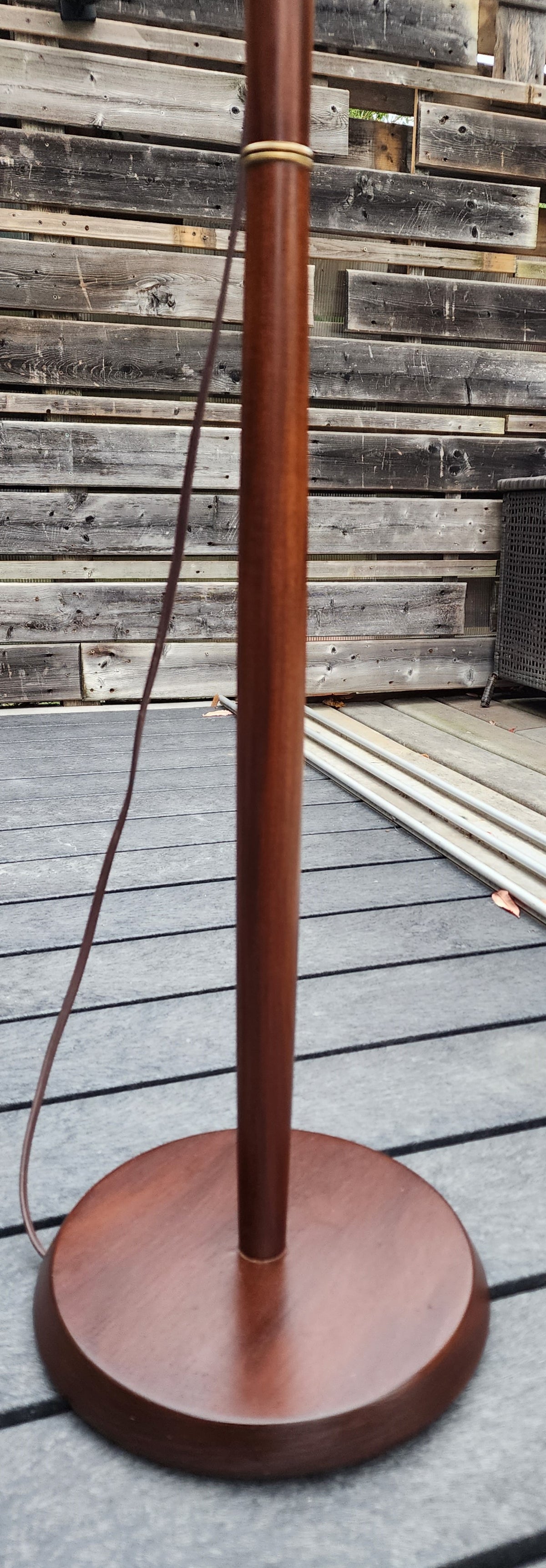 Mid Century Modern Solid Teak Floor Lamp, H 58