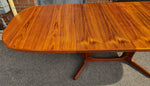 REFINISHED Mid Century Modern Teak Table w 2 Leaves, Norway, 62