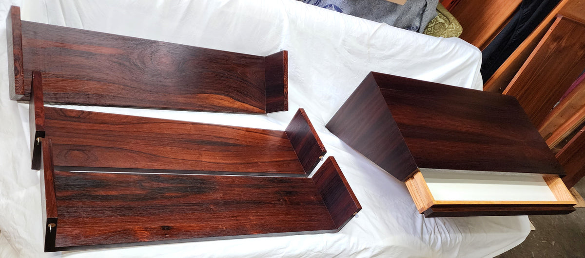 Mid Century Modern Rosewood Modular Wall Unit w Desk