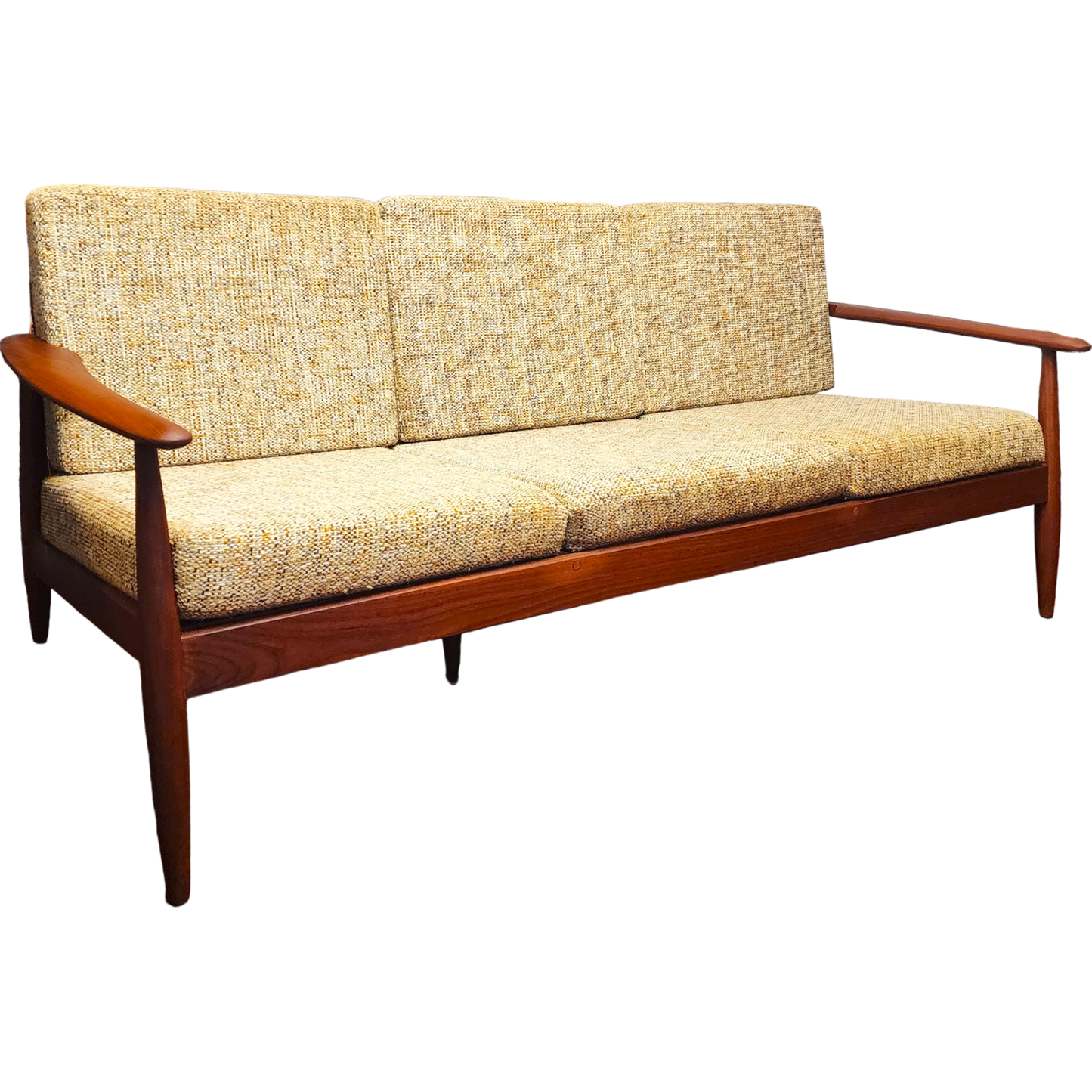 REFINISHED Danish Mid Century Modern Teak 3-Seater Sofa w original upholstery