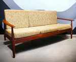 REFINISHED Danish Mid Century Modern Teak 3-Seater Sofa w original upholstery 7