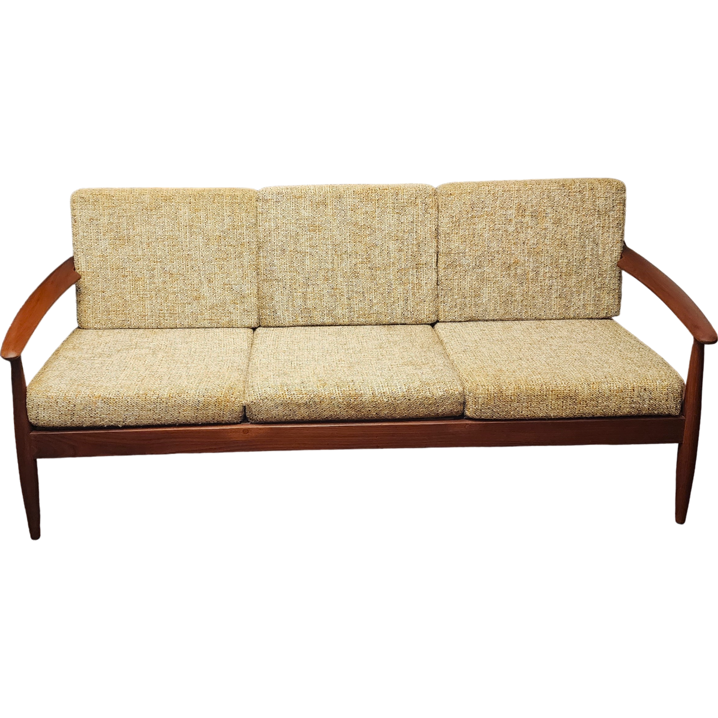REFINISHED Danish Mid Century Modern Teak 3-Seater Sofa w original upholstery