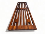 REFINISHED Mid Century Modern Solid Teak Slatted Bench or Coffee Table 60