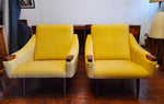 Choose fabric*** REFINISHED Danish Mid Century Modern Lounge Chairs with Teak Paws & Legs, Set of 2 2