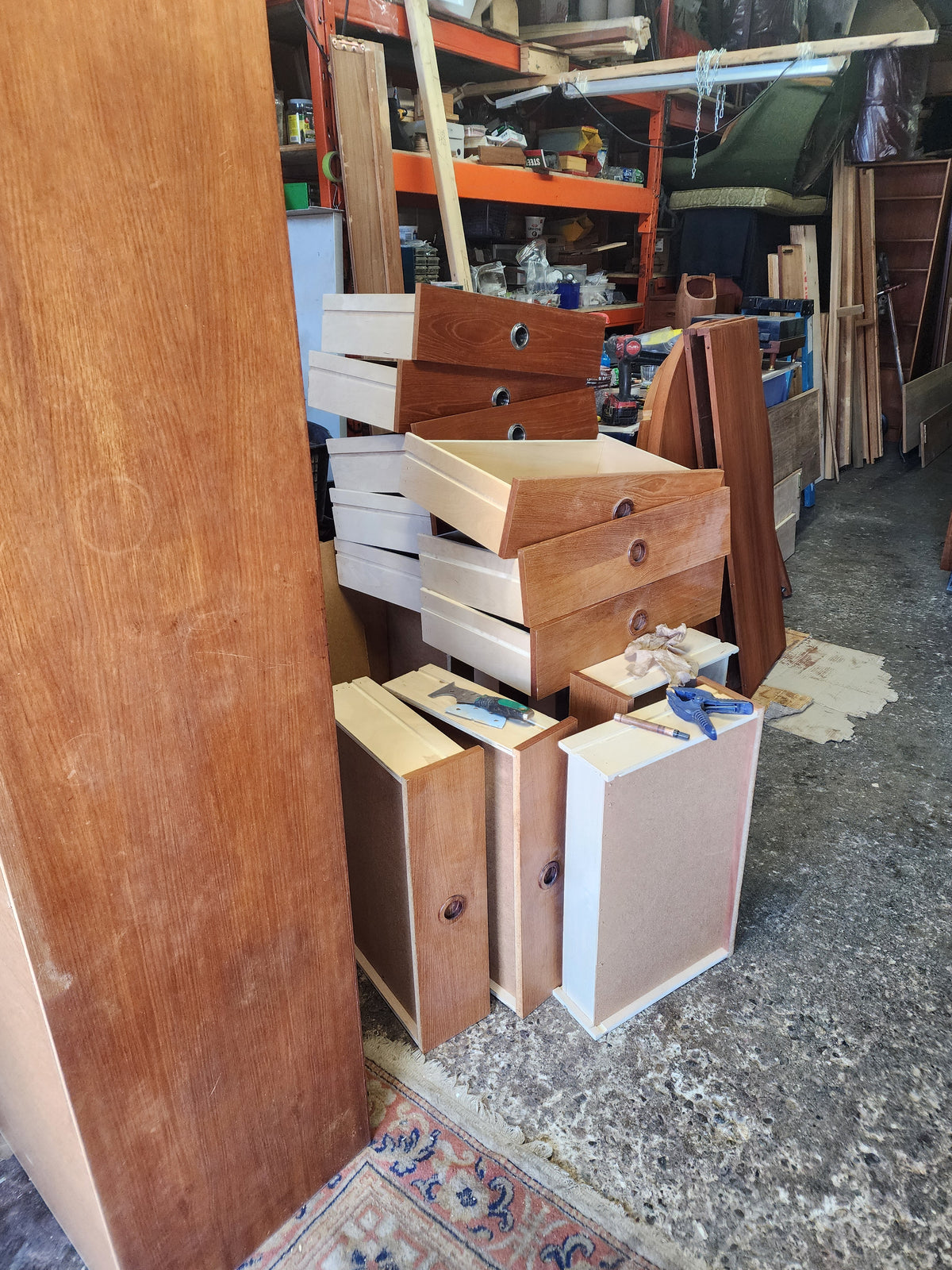 REFINISHED Mid-Century Modern Teak Dresser 9 drawers