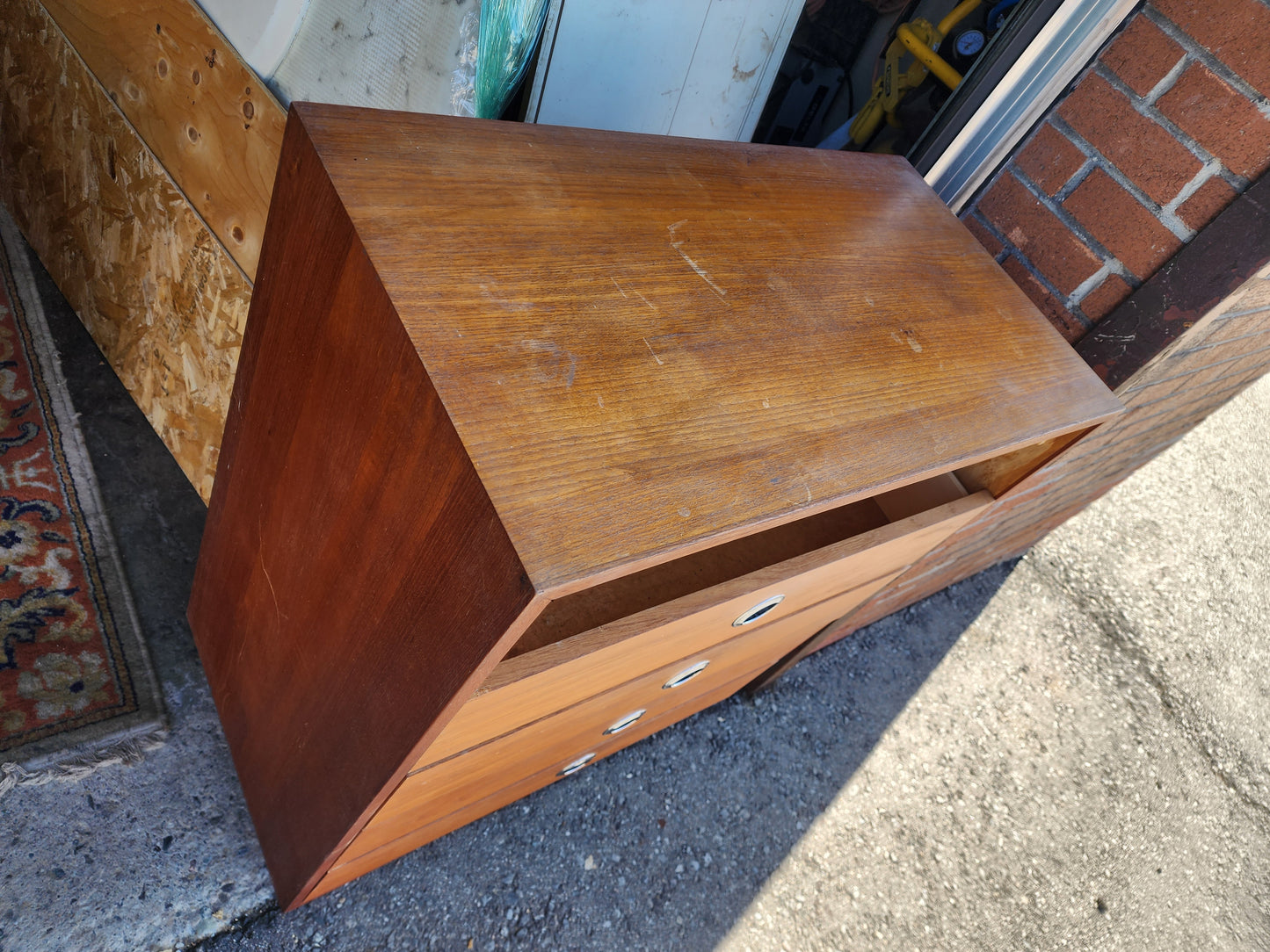 REFINISHED Mid-Century Modern Teak Tallboy Dresser 5 drawers