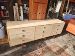 REFINISHED Mid Century Modern Teak Bedroom set (Queen Bed w Nightstands & 2 Dressers) 15