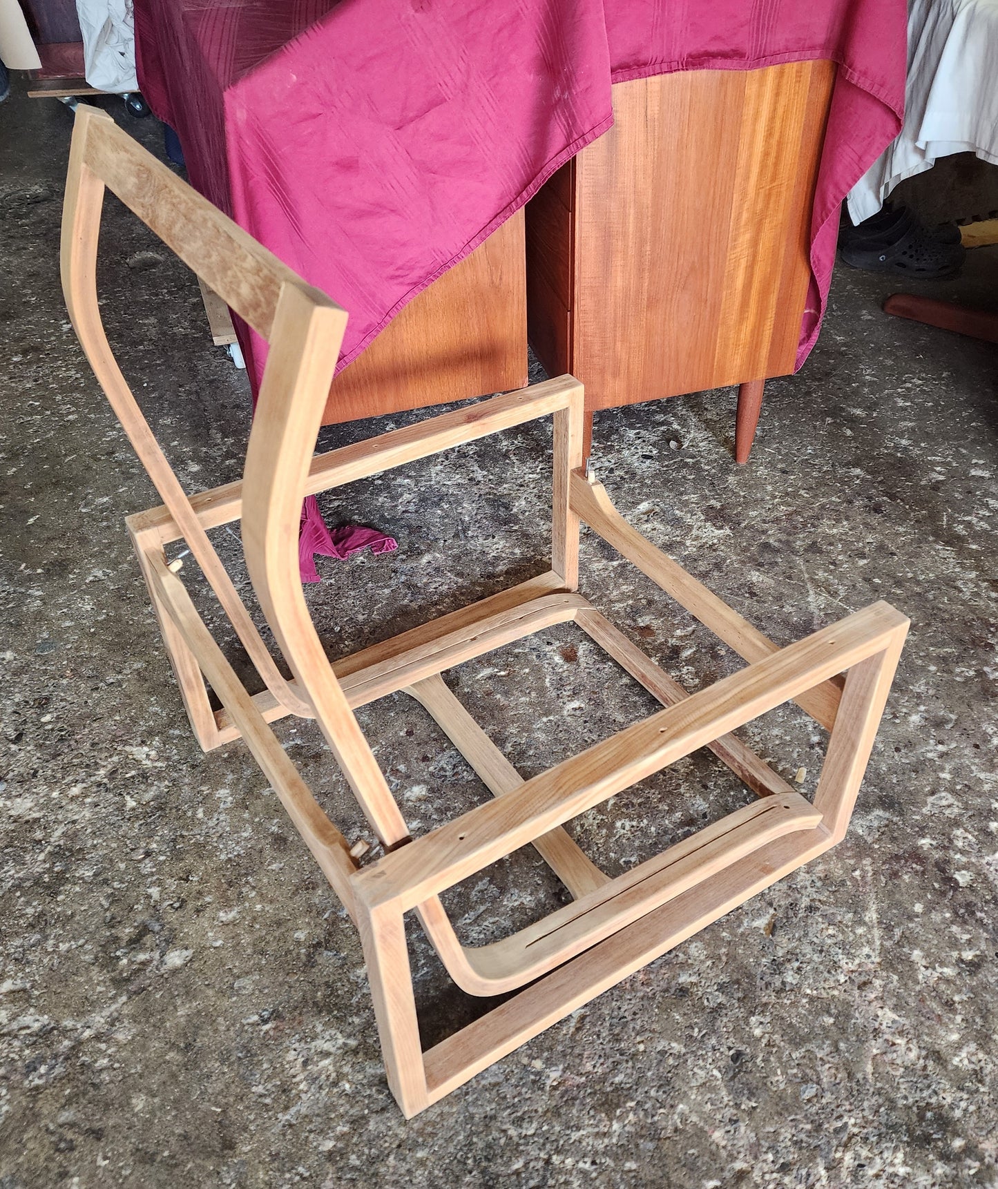 REFINISHED Mid Century Modern Teak Lounge Chair & Ottoman by Lennart Bender, Sweden