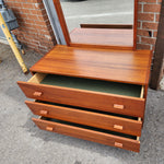 REFINISHED Danish Mid Century Modern Teak Cabinet with Drawers & Mirror 9