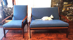 Choose fabric! REFINISHED Mid-Century Modern Teak Loveseat & Lounge Chair by R.Huber 1