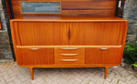 Danish Mid Century Modern Teak Tambour Highboard by Johannes Andersen, model U-18, 78.5