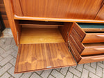Danish Mid Century Modern Teak Tambour Highboard by Johannes Andersen, model U-18, 78.5