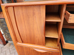 Danish Mid Century Modern Teak Tambour Highboard by Johannes Andersen, model U-18, 78.5