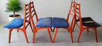 4 REUPHOLSTERED & REFINISHED Danish Mid Century Modern Teak Ladderback Chairs 3