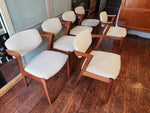 6 Danish Mid Century Modern Teak Chairs by Kai Kristiansen, Model 42 11