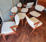 6 Danish Mid Century Modern Teak Chairs by Kai Kristiansen, Model 42 14