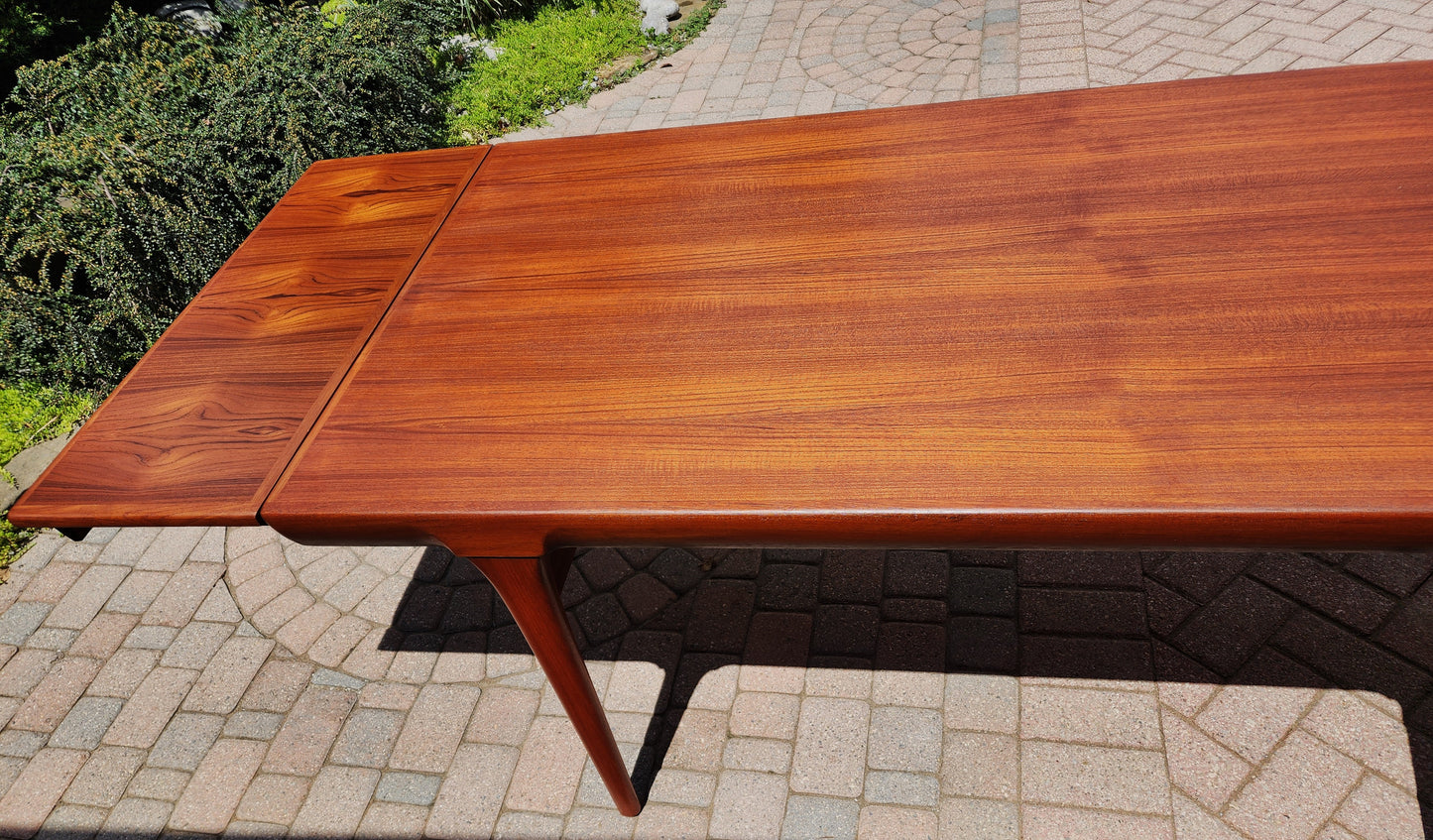 REFINISHED Danish MCM Teak Extension Table by Ib Kofod-Larsen for Faarup 68"- 96"