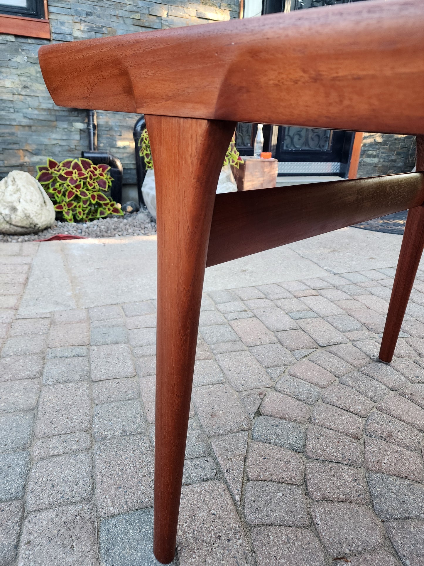 REFINISHED Danish MCM Teak Extension Table by Ib Kofod-Larsen for Faarup 68"- 96"