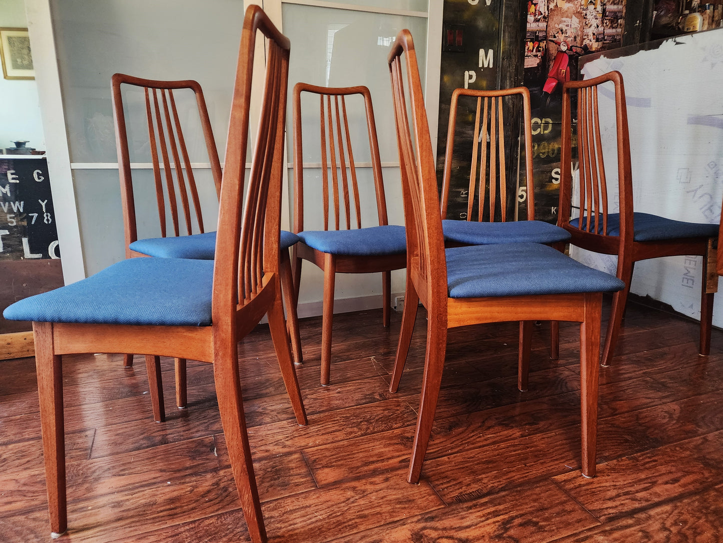 Choose Fabric***6 RESTORED Danish Mid Century Modern Teak Chairs by A.Jensen for Holstebro