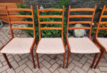 Choose Fabric***6 REFINISHED Mid Century Modern Teak Ladderback Chairs 8