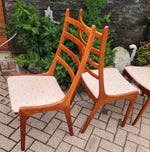 Choose Fabric***6 REFINISHED Mid Century Modern Teak Ladderback Chairs 11
