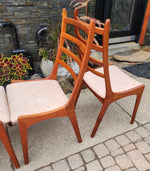 Choose Fabric***6 REFINISHED Mid Century Modern Teak Ladderback Chairs 6