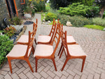 Choose Fabric***6 REFINISHED Mid Century Modern Teak Ladderback Chairs 15