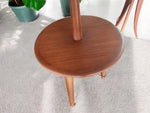 Mid Century Modern Teak Floor Lamp with Built-In Tripod Table, REFINISHED 10