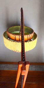 REFINISHED Mid Century Modern Teak Floor Lamp with Built in Table 12