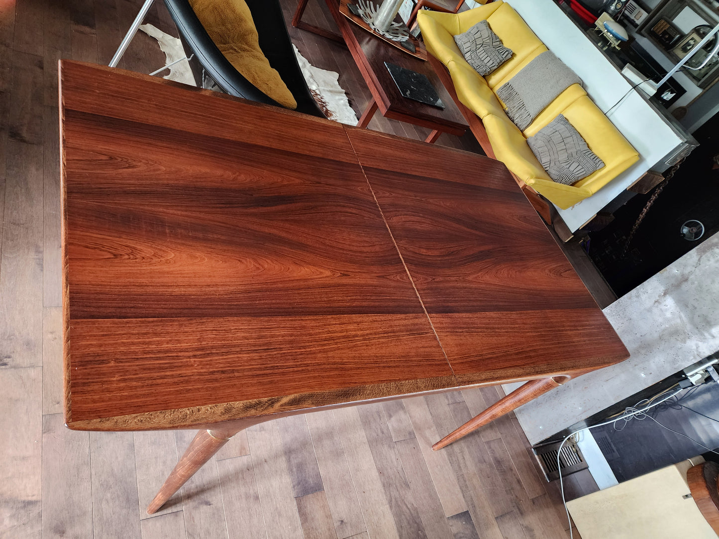 REFINISHED MCM Rosewood Table w 2 leaves 59" - 95", "Cortina" by Svante Skogh, Sweden