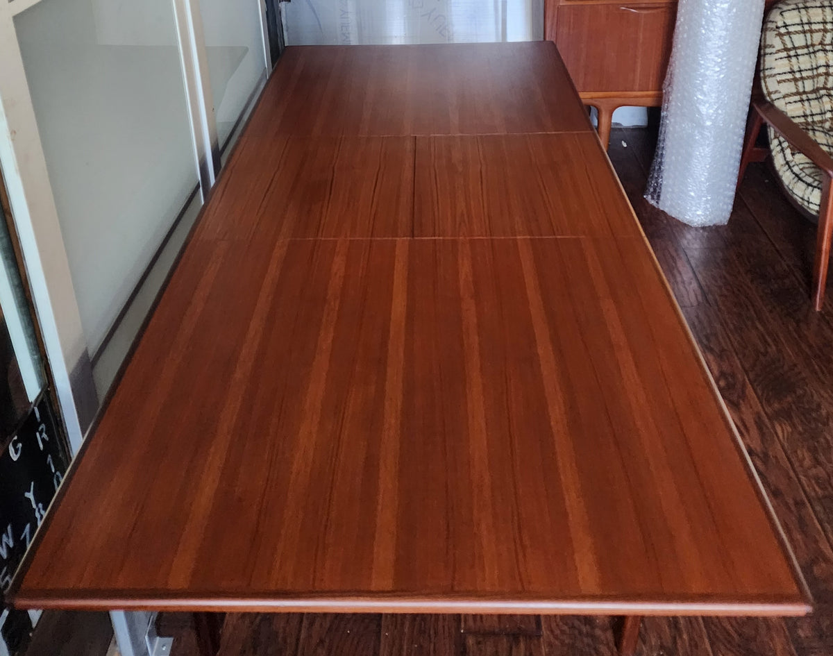 REFINISHED Mid Century Modern Teak & Afromosia Extension Table by McIntosh, UK 56