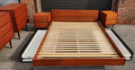 REFINISHED MCM Teak Queen Bed w Storage, Nightstands & 2 dressers by REFF 13