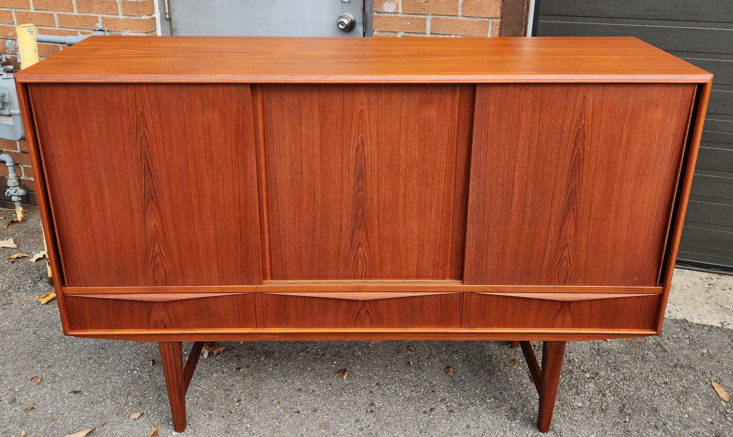 REFINISHED Danish MCM Teak Highboard by EW Bach for Sejling Skabe 65"