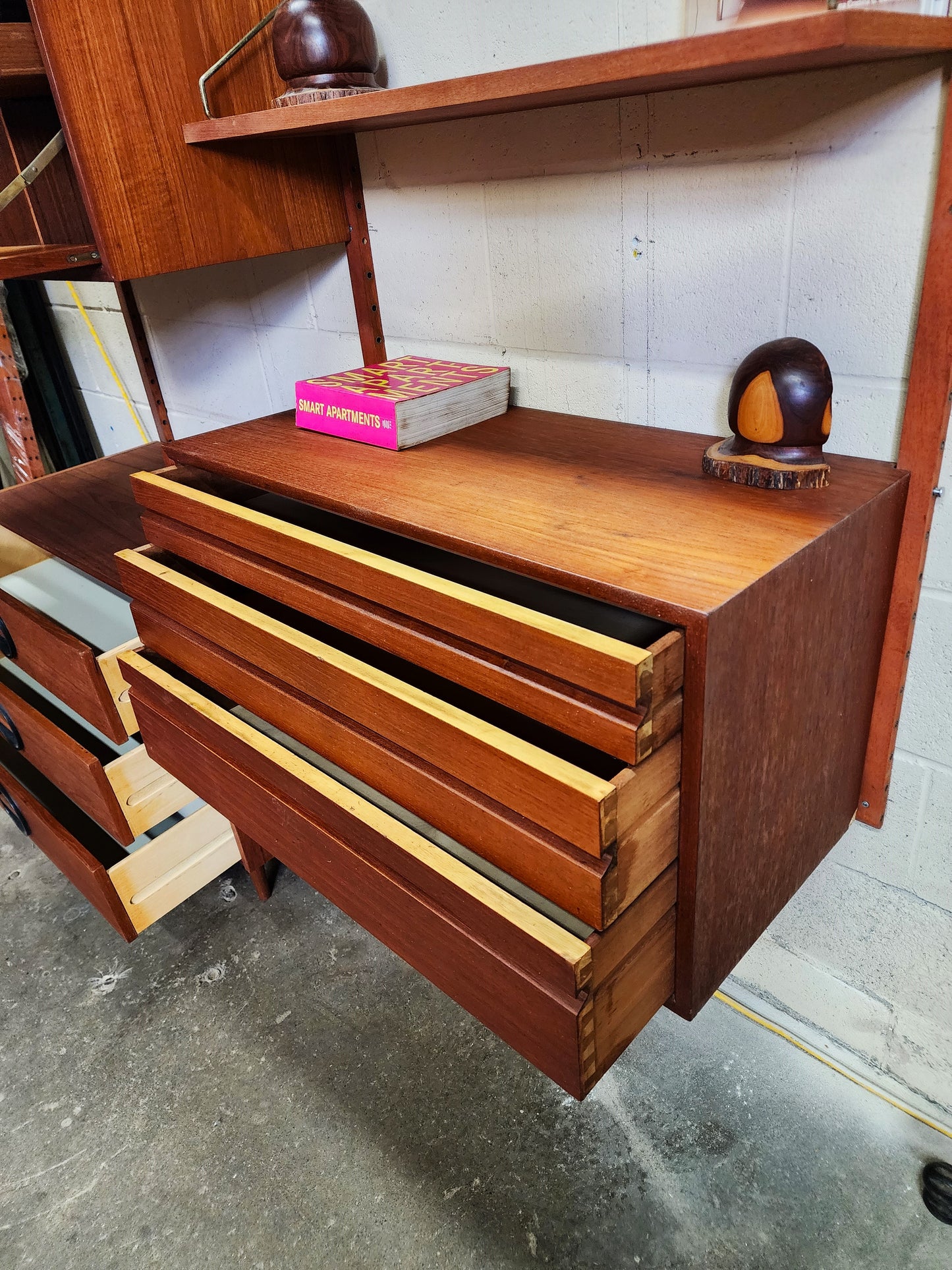 REFINISHED Danish MCM Teak Modular Wall Unit by Poul Cadovius for CADO