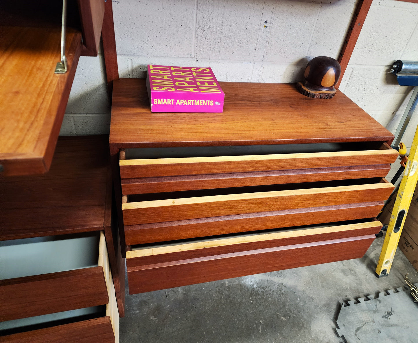 REFINISHED Danish MCM Teak Modular Wall Unit by Poul Cadovius for CADO