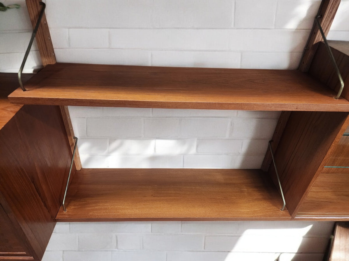 REFINISHED Danish MCM Teak Modular Wall Unit CADO by Poul Cadovius 3 sections