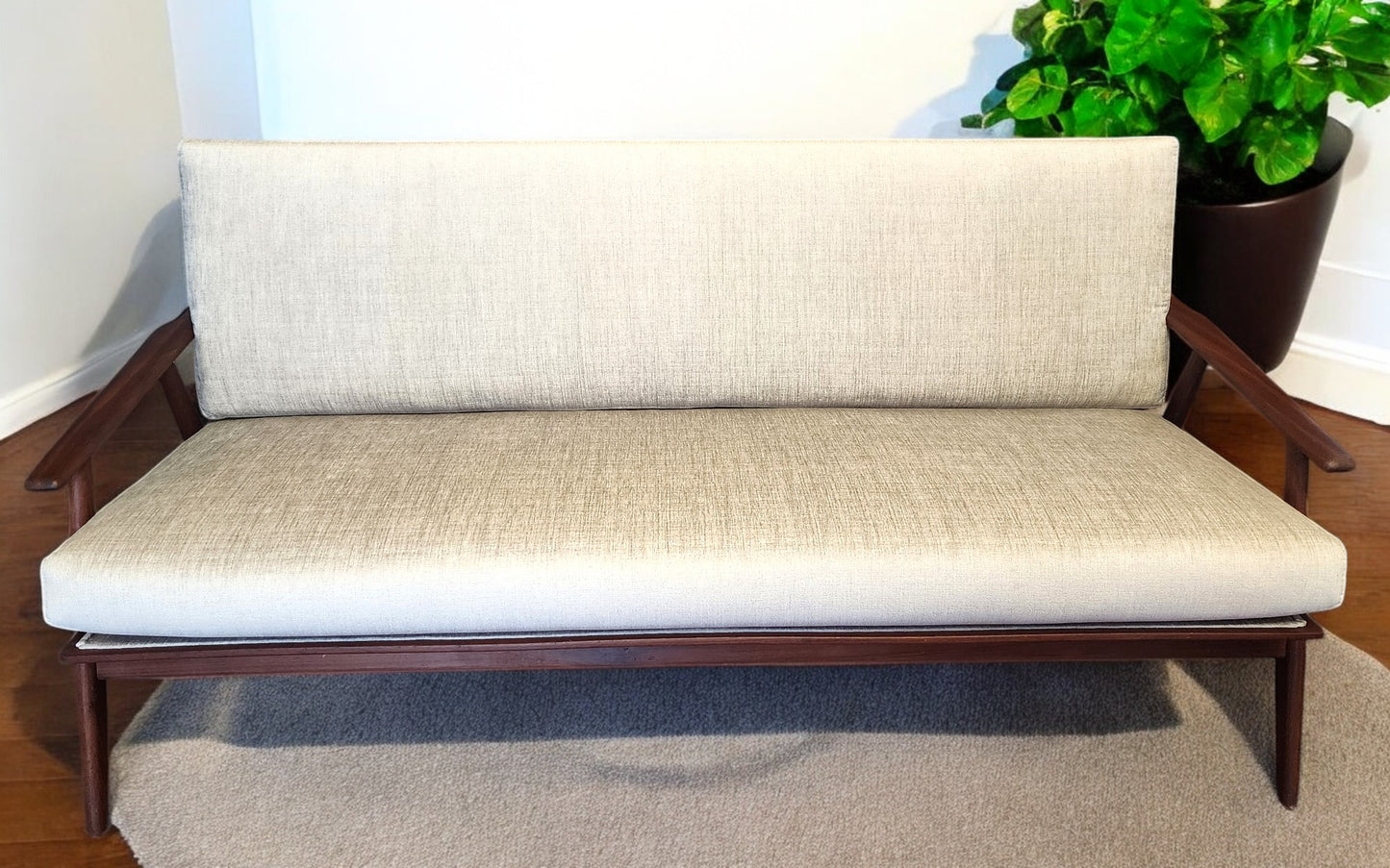 Choose Fabric! REFINISHED Danish Mid Century Modern Teak 3-Seater Sofa