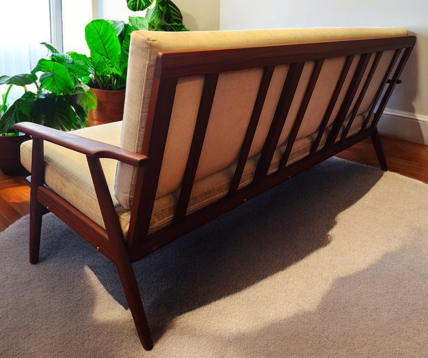 Choose Fabric! REFINISHED Danish Mid Century Modern Teak 3-Seater Sofa