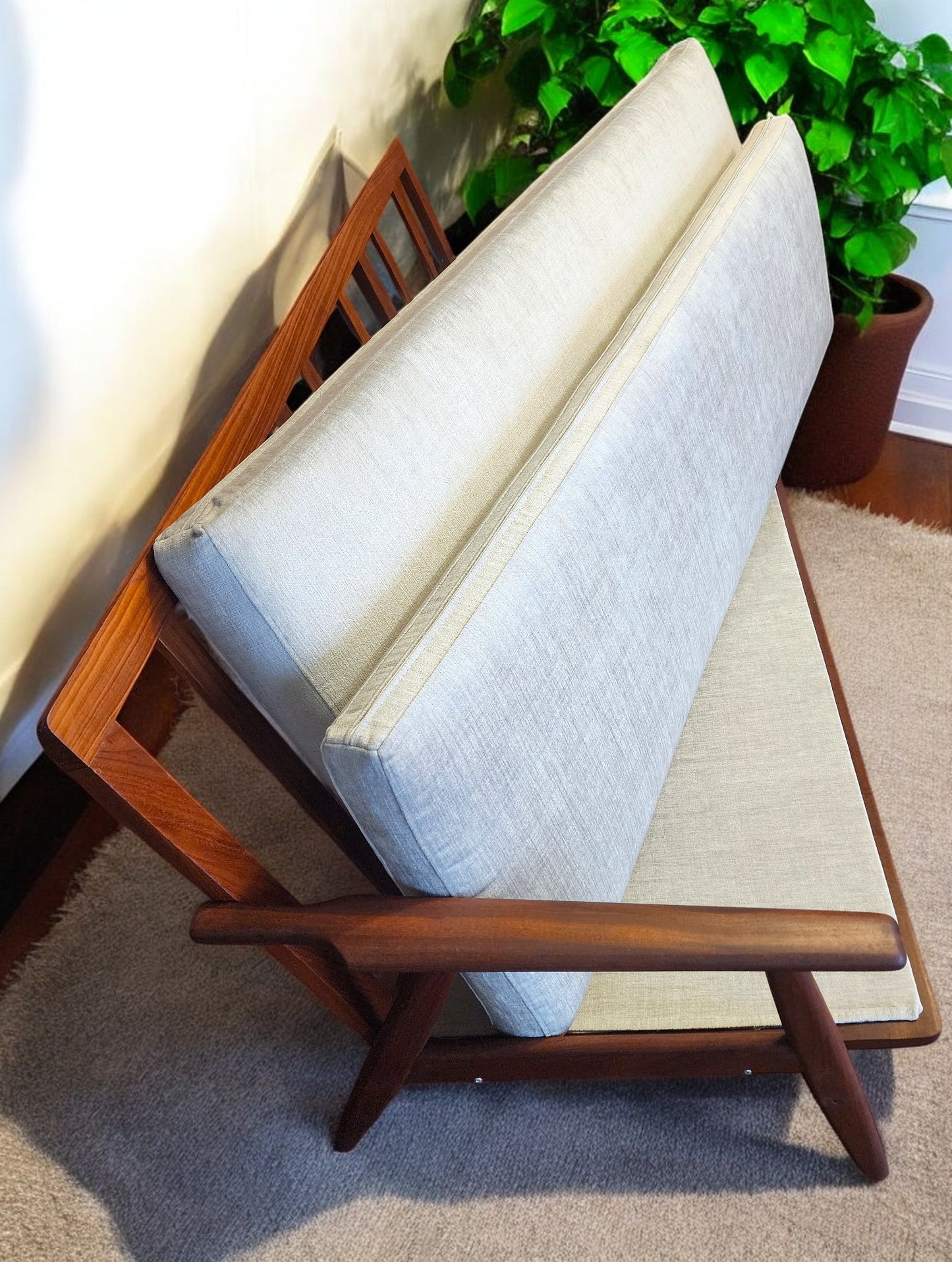 Choose Fabric! REFINISHED Danish Mid Century Modern Teak 3-Seater Sofa