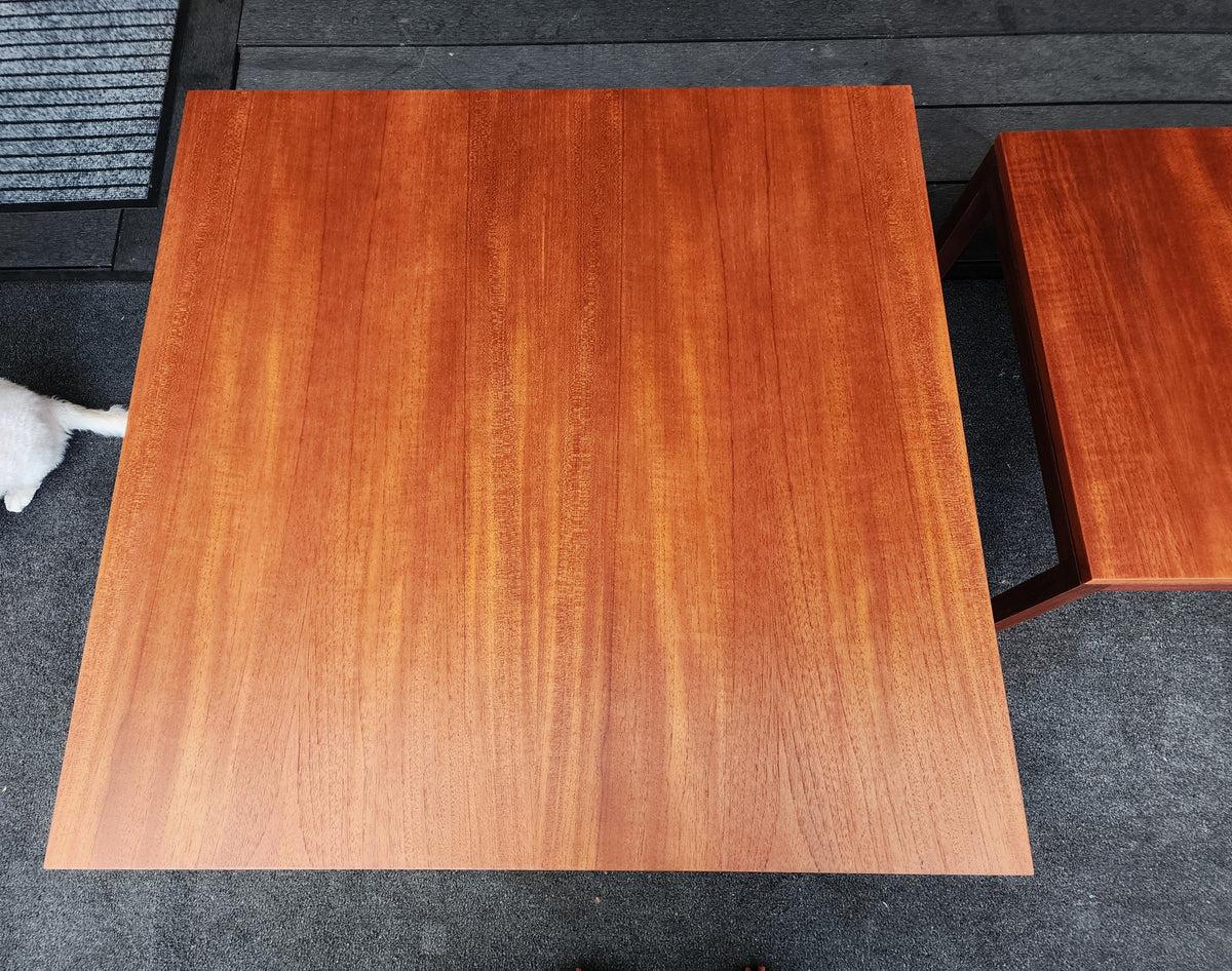 REFINISHED Mid Century Modern Teak Coffee Table Square by Reff