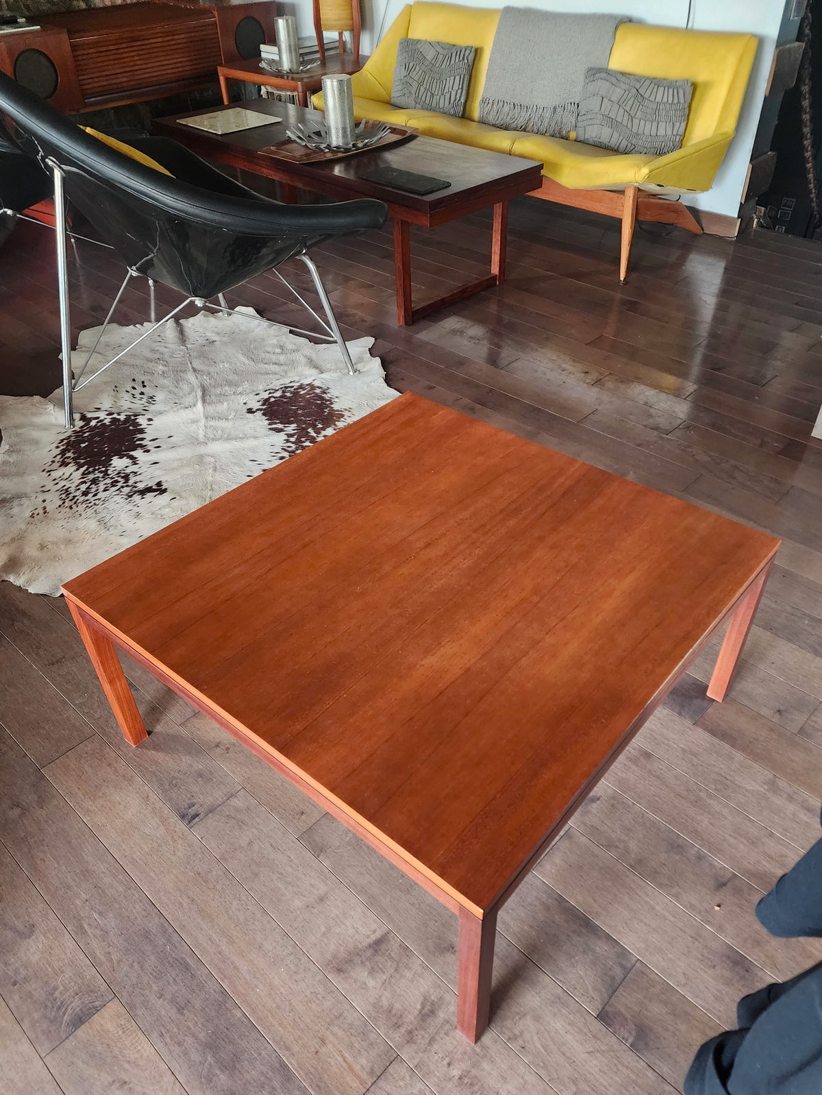 REFINISHED Mid Century Modern Teak Coffee Table Square by Reff