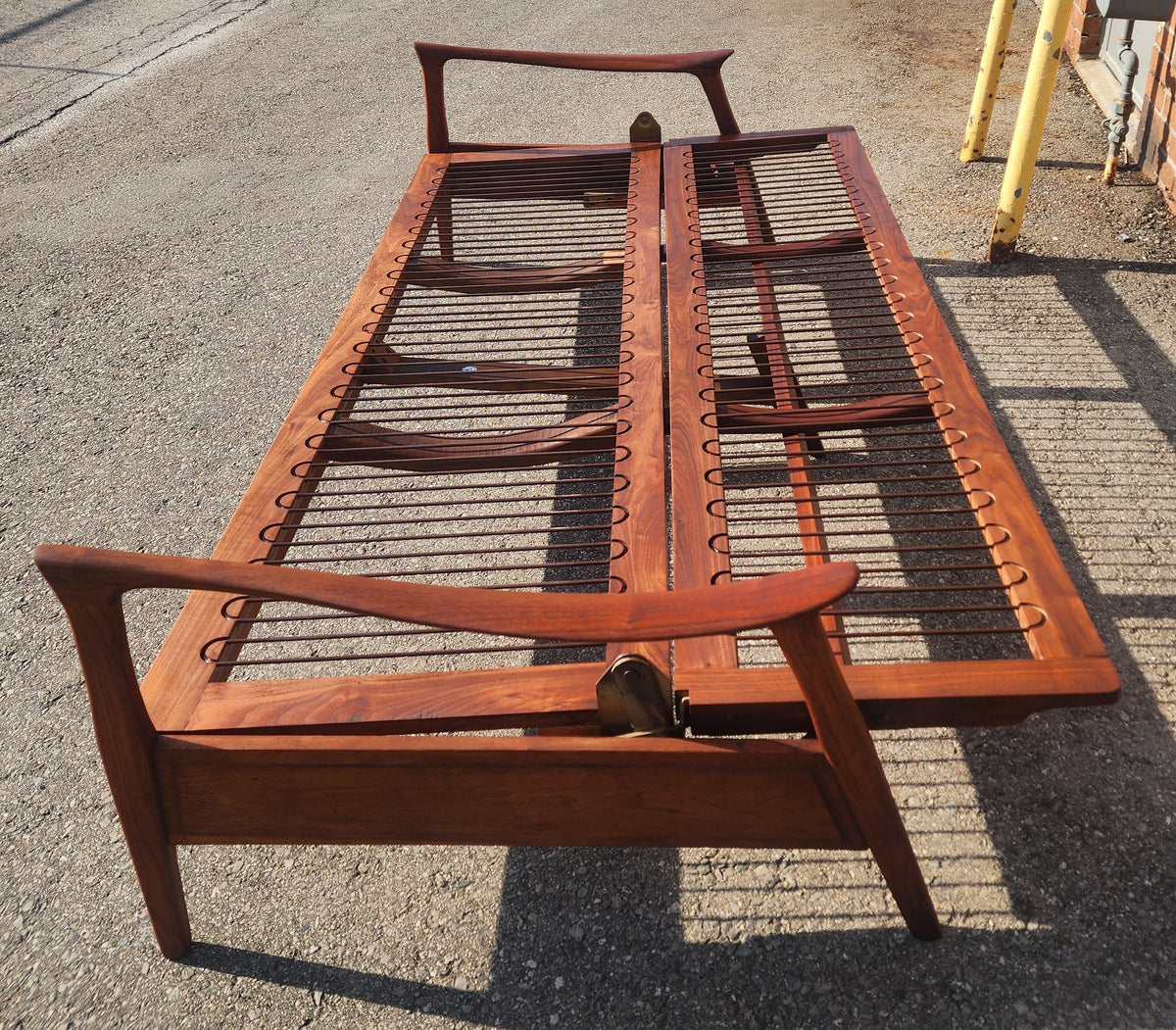 Deposit for REFINISHED Mid Century Modern Solid Walnut Sofa - Bed will get NEW CUSHIONS