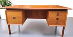 REFINISHED Danish Mid Century Modern Teak Desk w Bookcase Back by Arne Vodder 4